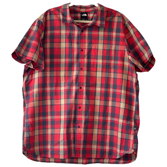 The North Face Men’s Short Sleeve Plaid Button Down Shirt   Sz XXL‎ - Picture 1 of 8